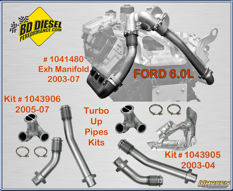 BD Diesel Upgraded Exhaust Manifold and Up Pipes for the Ford 6.0L Diesel
